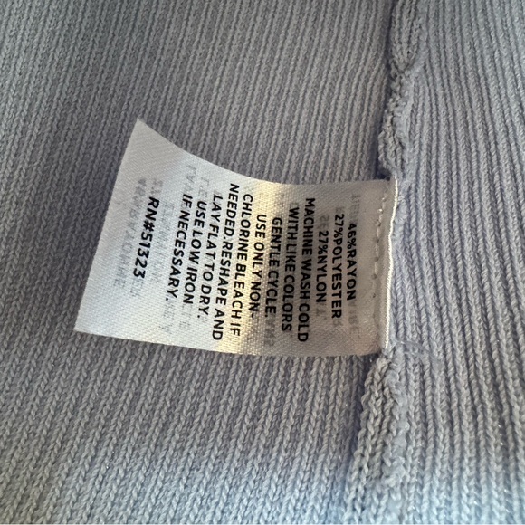 Halogen Light Blue Ribbed Cardigan - Picture 4 of 5